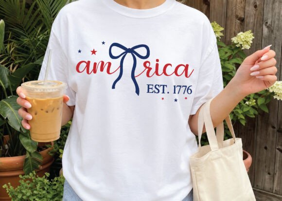 A Coquette Bow Design for Patriotic Graphics & T-Shirt Themes