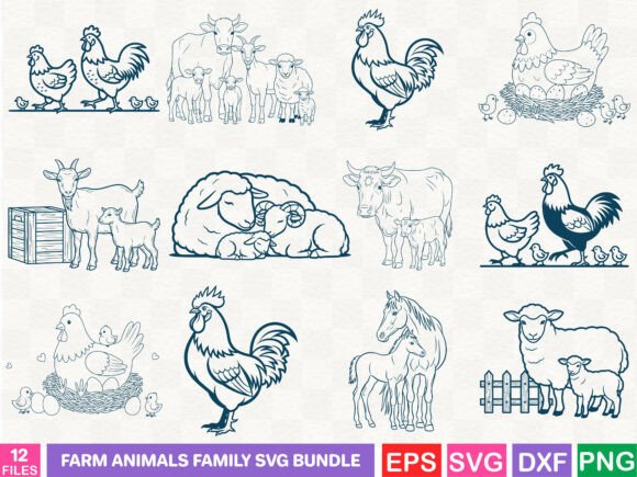 A Farm Animals Family Design Review for Embroidery