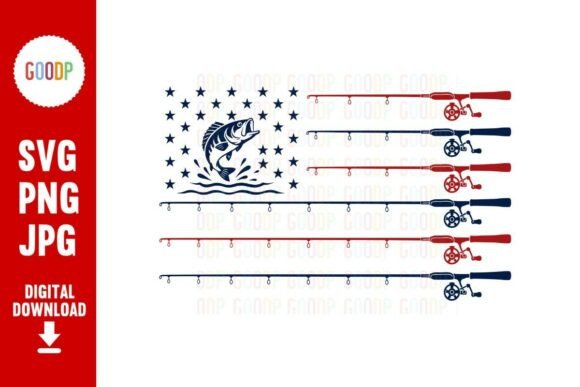 A Fishing & Patriotic SVG Graphic for Crafters