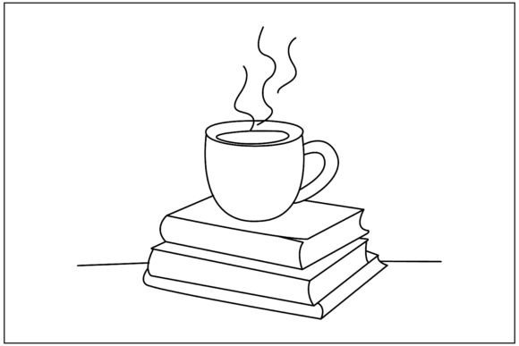 A Professional's Eye on the Coffee Mug Books Stack Line Art