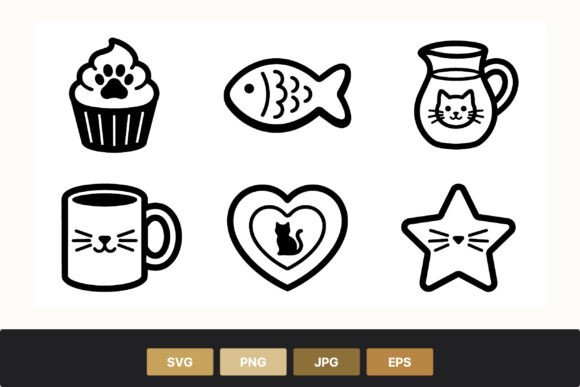 A Review of Black & White Cat Graphics for Editorial Use