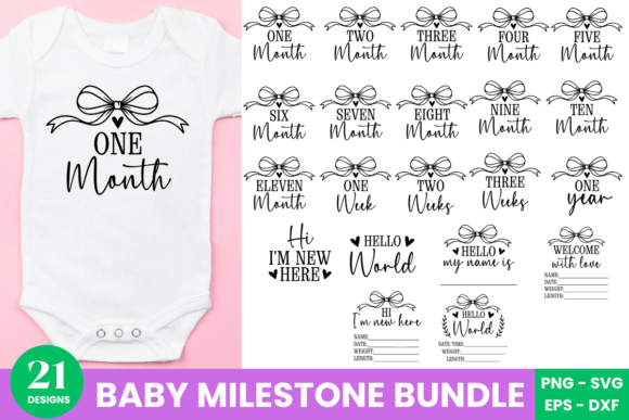 Baby Milestone SVG Bundle for Marketing Graphics & T-Shirt Designs