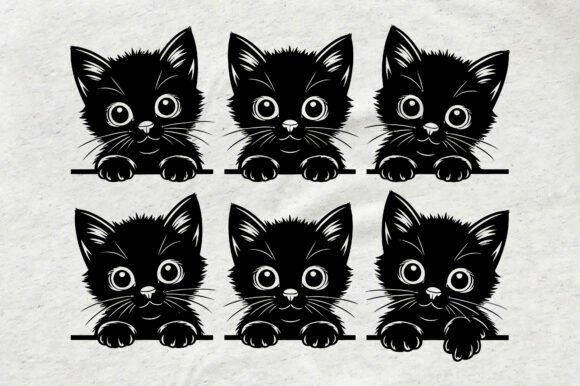 Crafting with Versatile Peeking Cat Graphics for T-Shirt Designs