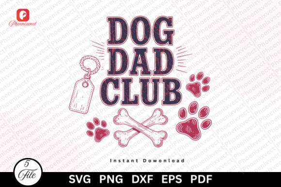Dog Dad Club Graphics for Editorial Illustrations