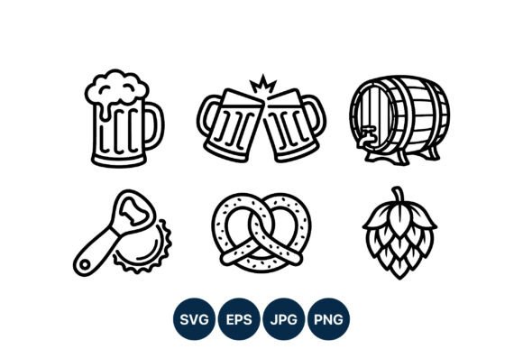 Reviewing the Beer Mug & Pretzel Barrel Icon Set for Editorial Graphics