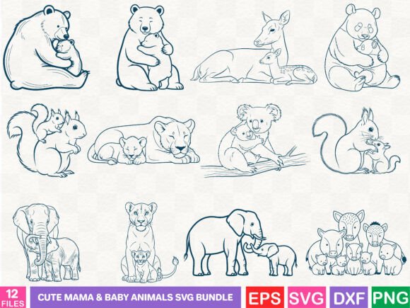 Reviewing the Cute Mama Baby Animals SVG Bundle for Embroidery