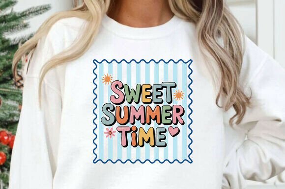 Striped Sweet Summer Time Graphics for T-Shirt Designs